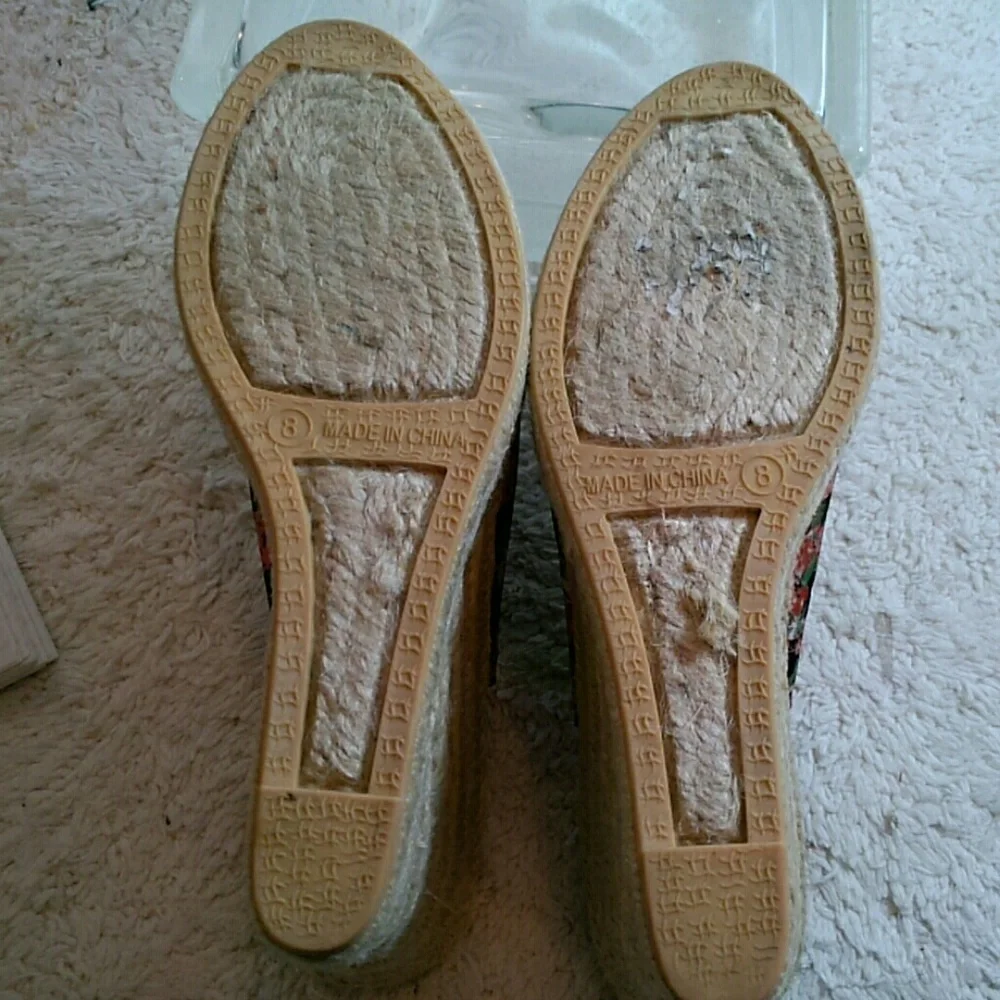 Talbots floral wedge espadrilles